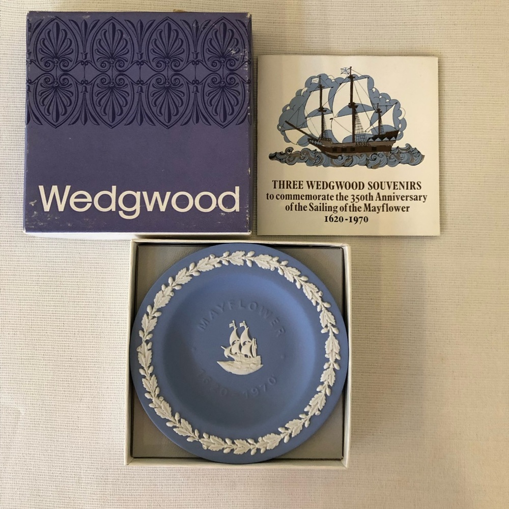Wedgwood Vintage Mayflower Blue Jasperware Plate
